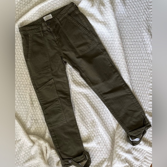 PARKER SMITH Pants - Pants Cargo Utility Parker Smith Khaki Olive Green Slim Leg 2/26 Vintage Retro
